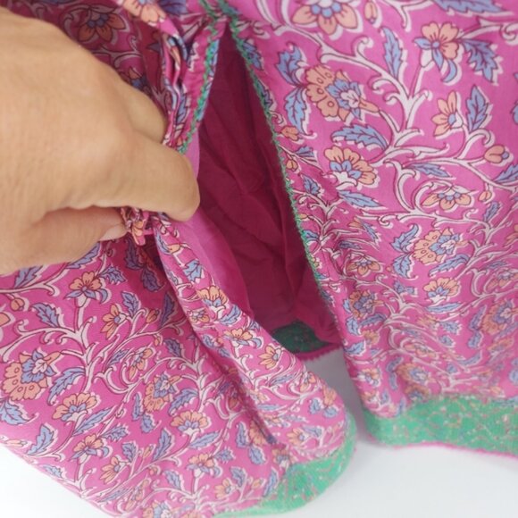 J Crew Embroidered Belted tunic dress in pink vines block print - Picture 5 of 10